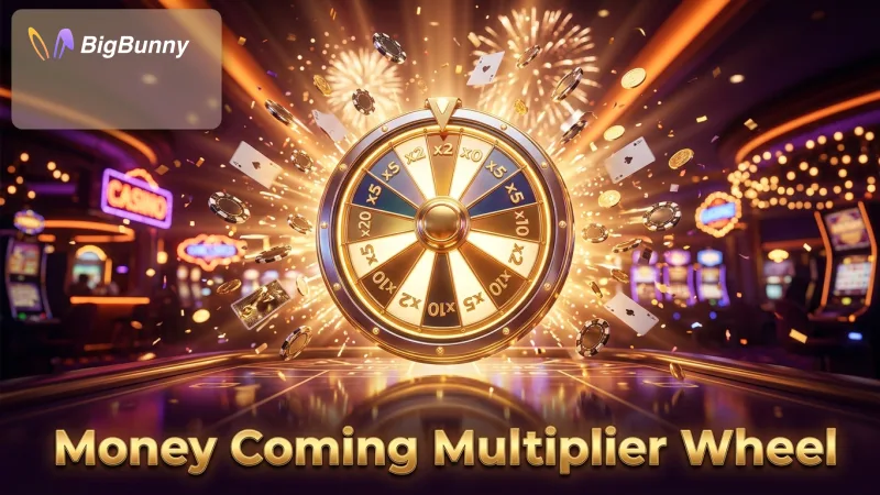 Spinning the special multiplier wheel is key to bigger payouts in Money Coming.