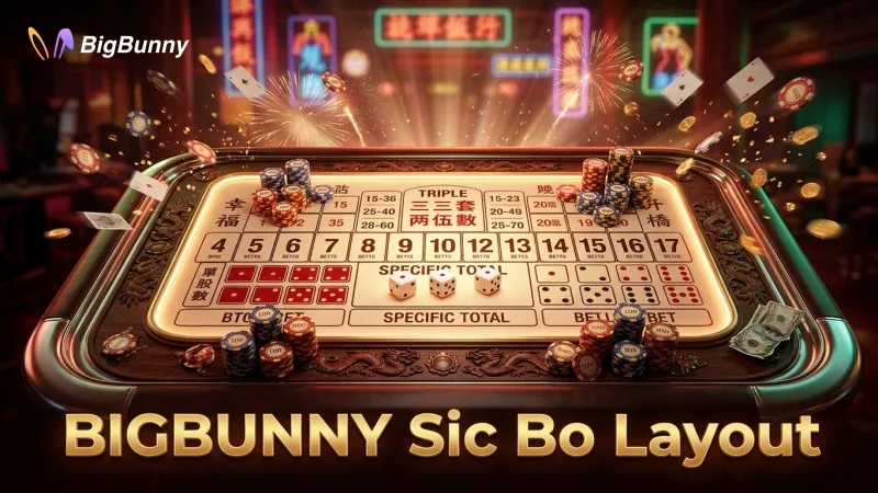 The standard Sic Bo table layout clearly shows all available betting options.